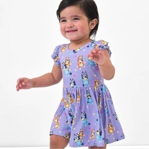 Little Sleepies Bluey & Bingo Flutter Twirl Dress with Bodysuit NWT 6/12